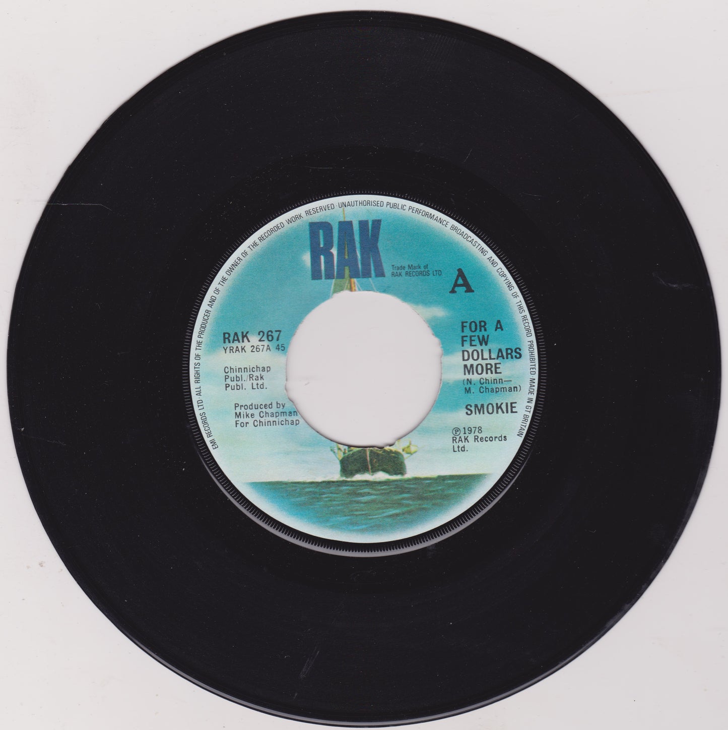 Smokie - For A Few Dollars More (RAK, 1978) 7" vinyl single VG/G+ jukebox centre