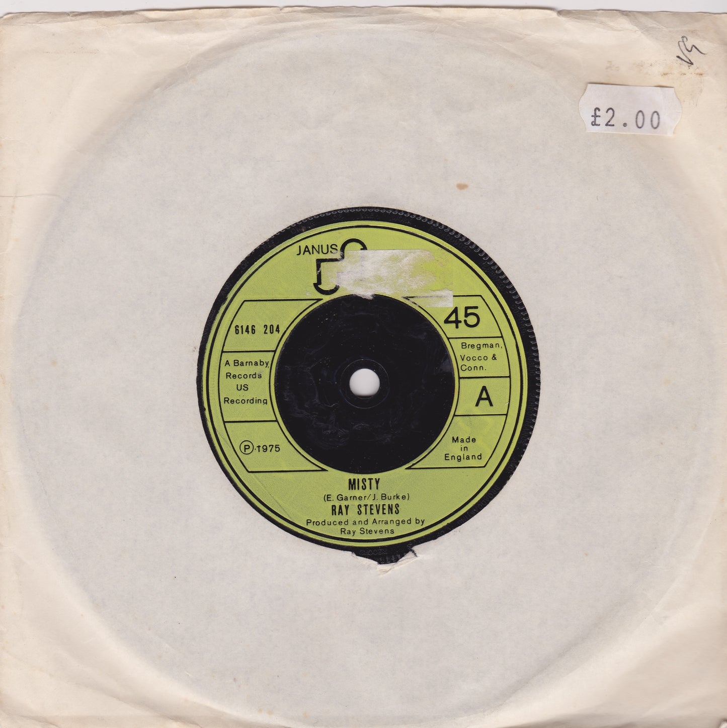 Ray Stevens – Misty (Janus, 1975) 7" vinyl single VG/-