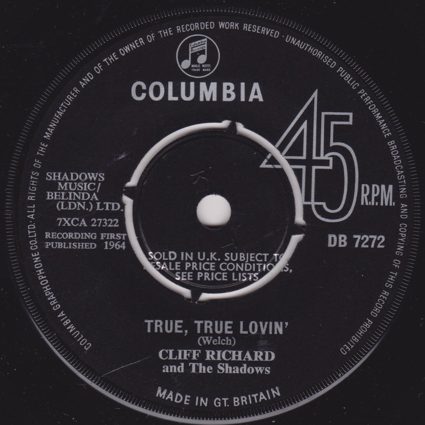 Cliff Richard - Constantly (L'Edera) (Columbia 1964) 7" vinyl single VG/-