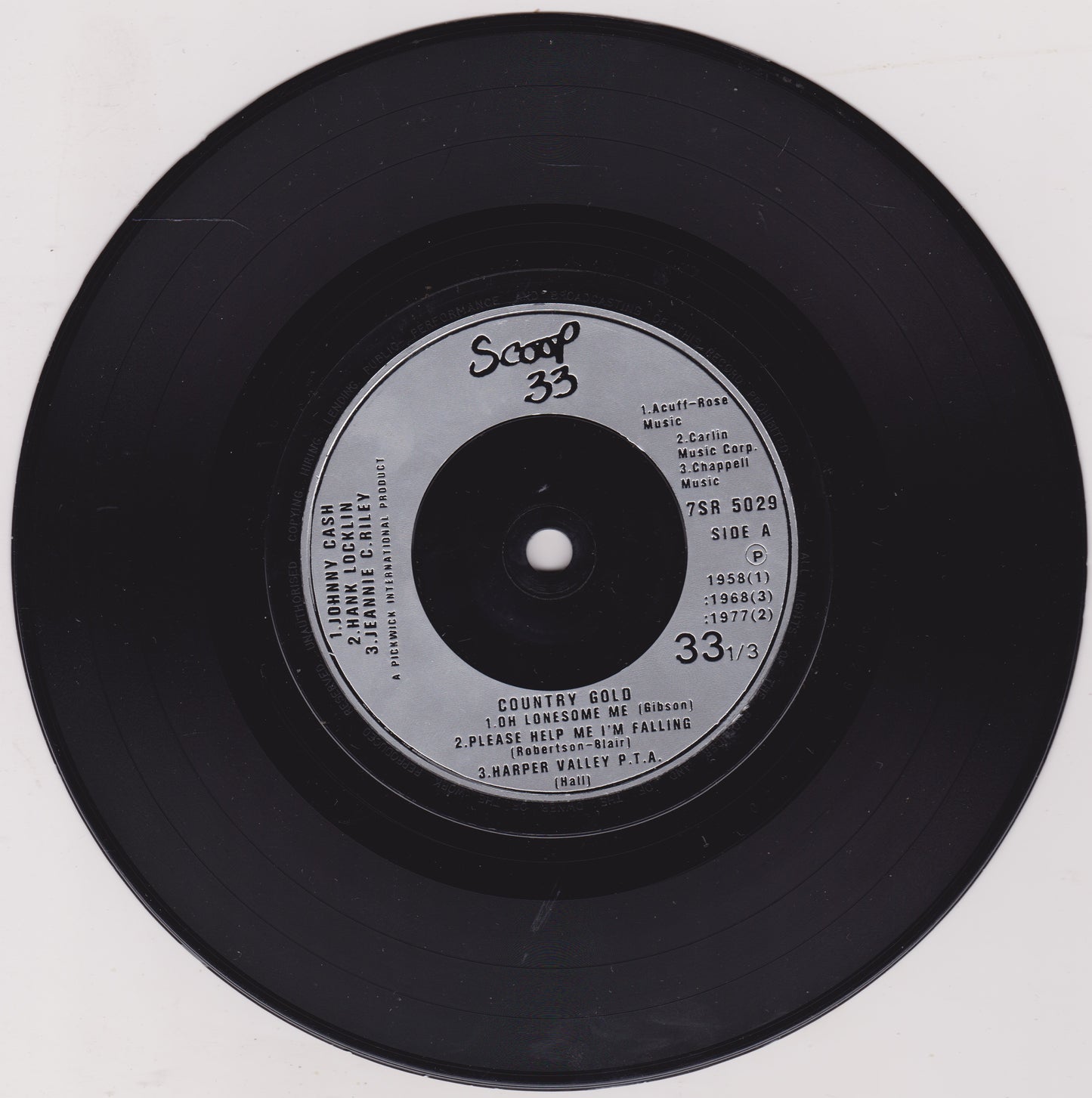 Various ‎– Country Gold (Scoop 1983) 7" vinyl P/S EP VG/G+ 33rpm