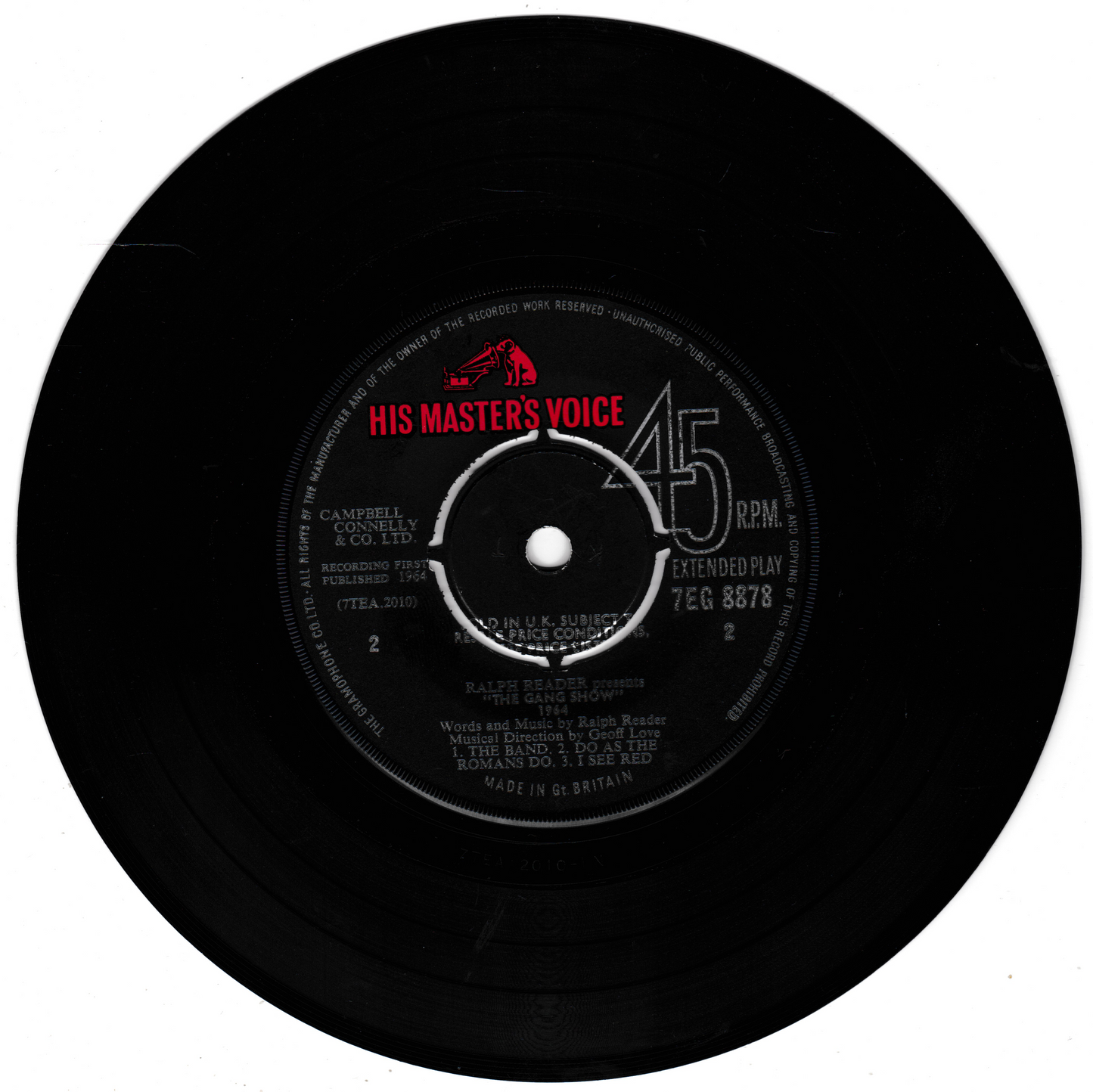 Ralph Reader presents The Gang Show 1964 (HMV 1964) 7" vinyl P/S EP VG/VG