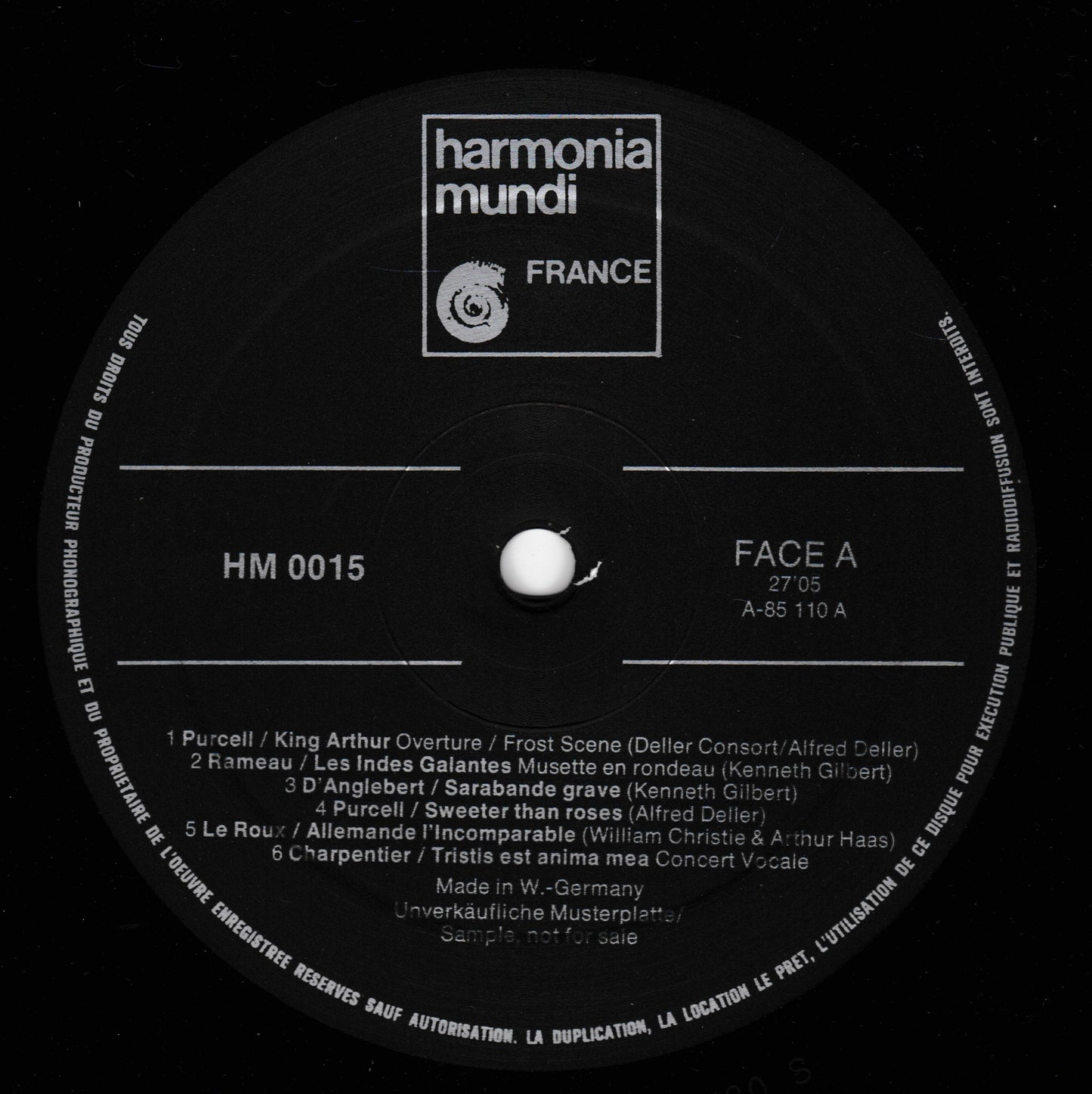 Record label with 'harmonia mundi France' branding on a black background