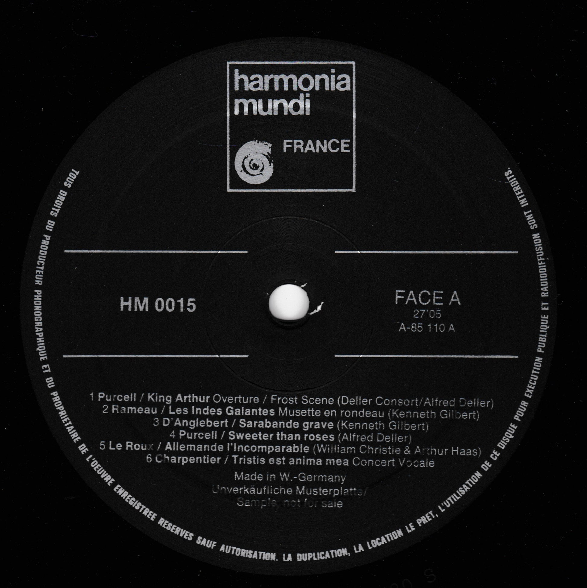 Record label with 'harmonia mundi France' branding on a black background