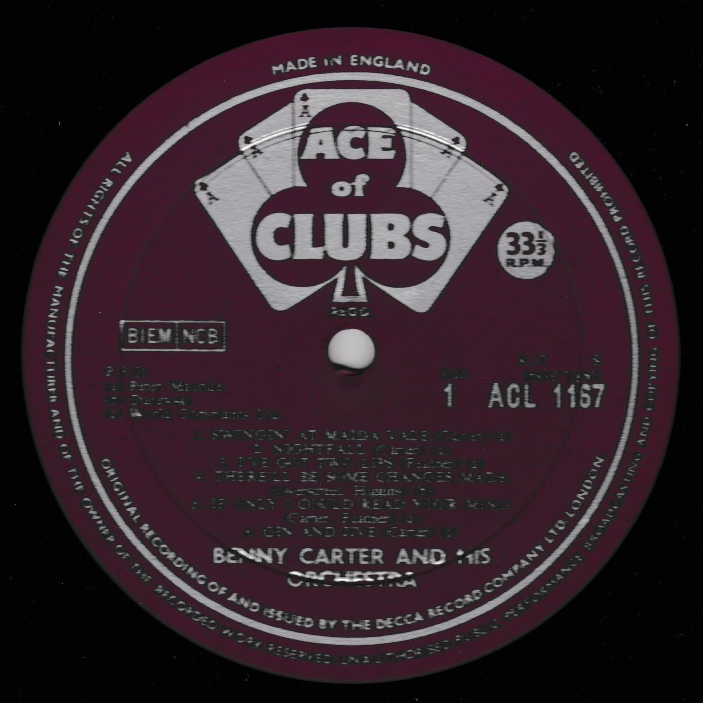 Benny Carter And His Orchestra – Swingin' At Maida Vale (Ace Of Clubs 1964) 12" vinyl LP VG/VG