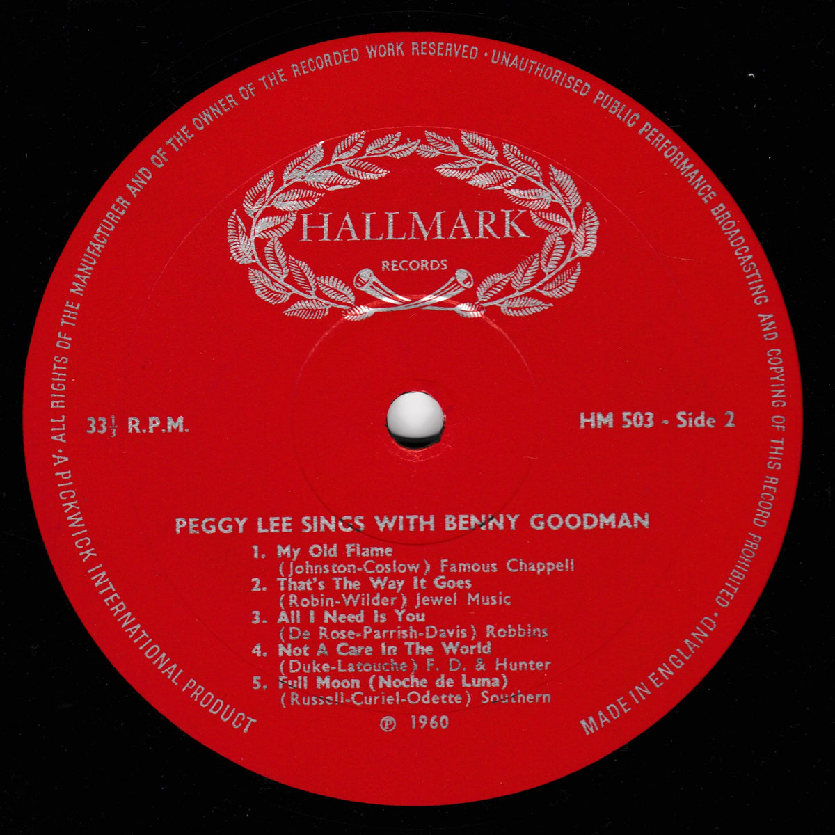 Peggy Lee With The Benny Goodman Orchestra – We'll Meet Again (Hallmark 1967) 12" vinyl LP VG/VG