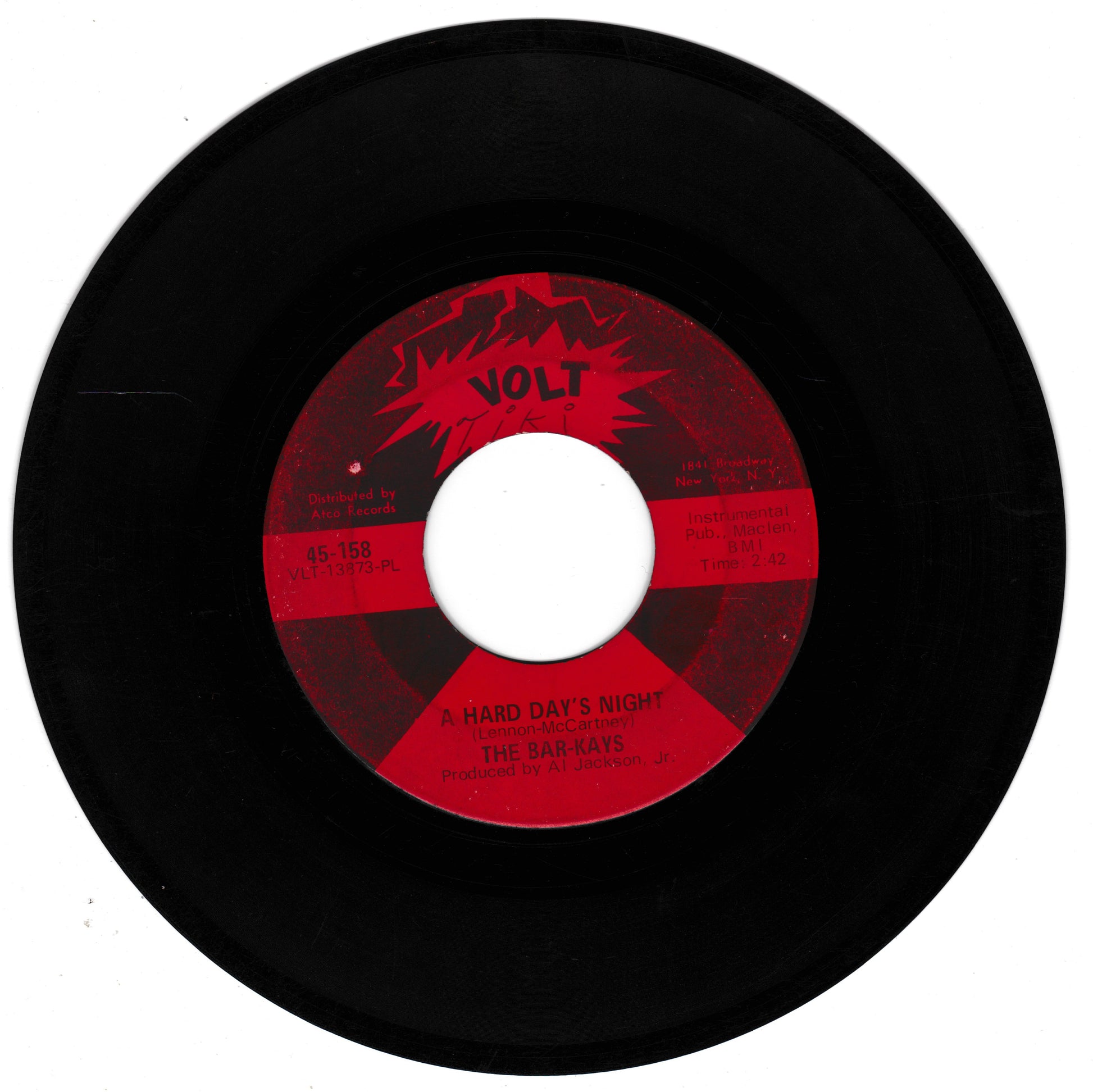 Black vinyl record with a red label featuring 'VOLT' branding