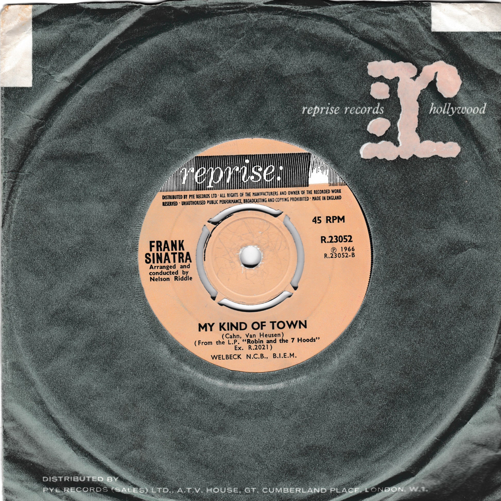 Record label for Frank Sinatra's 'My Kind of Town' on Reprise Records.