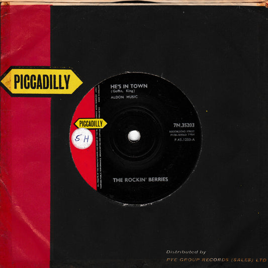 Record label with 'Piccadilly' branding on a red and black background
