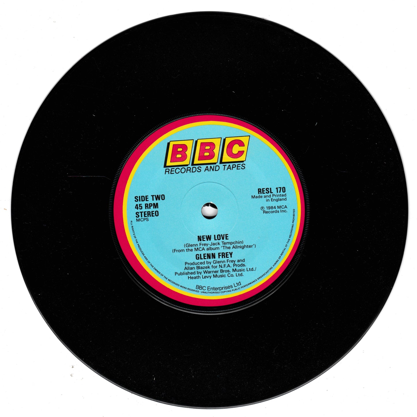Glenn Frey - Smuggler's Blues (BBC 1985) 7" vinyl P/S single VG/VG Miami Vice