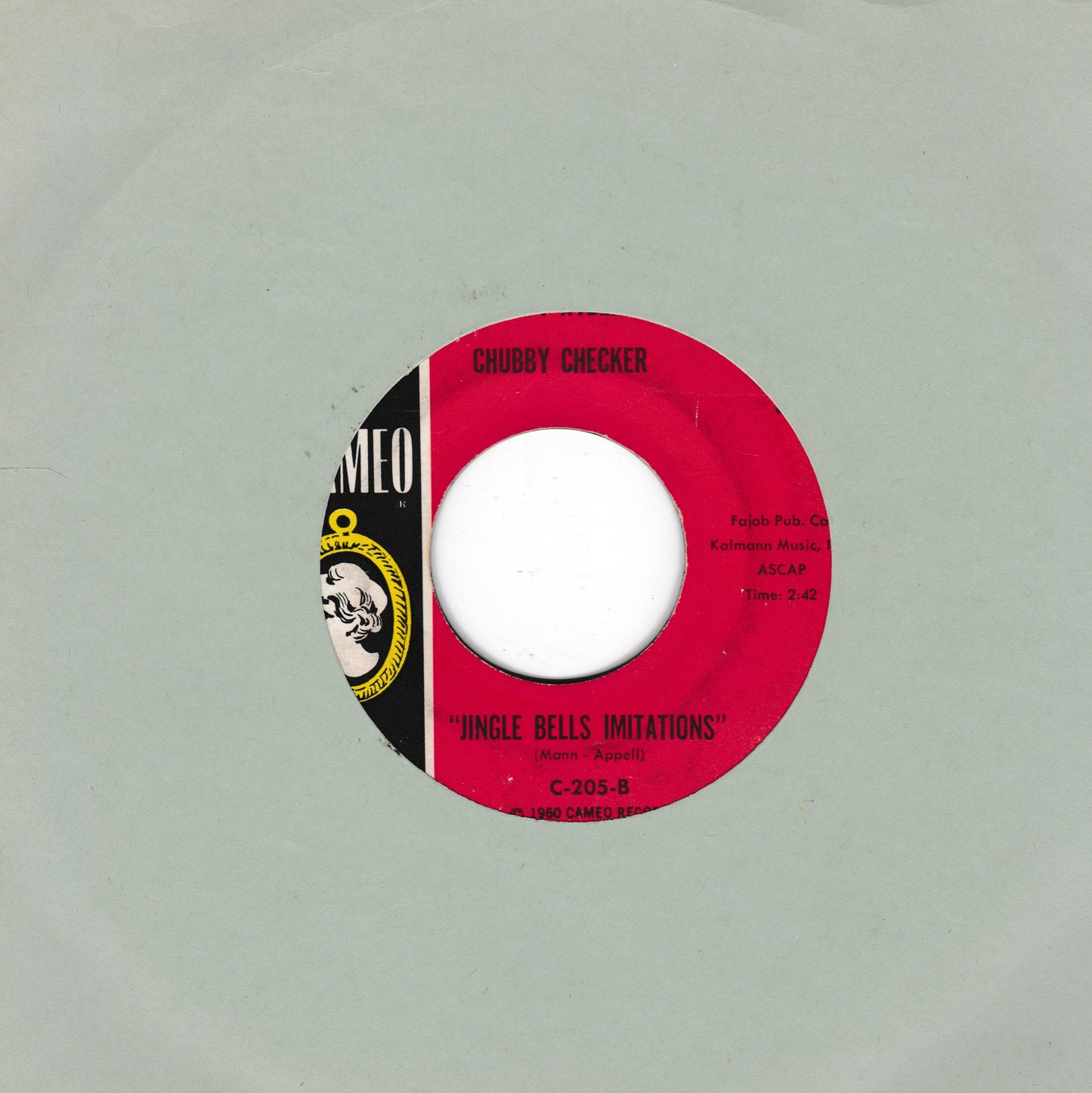 Bobby Rydell, Chubby Checker - Jingle Bell Rock (Cameo 1961) 7" vinyl single US VG/- jukebox