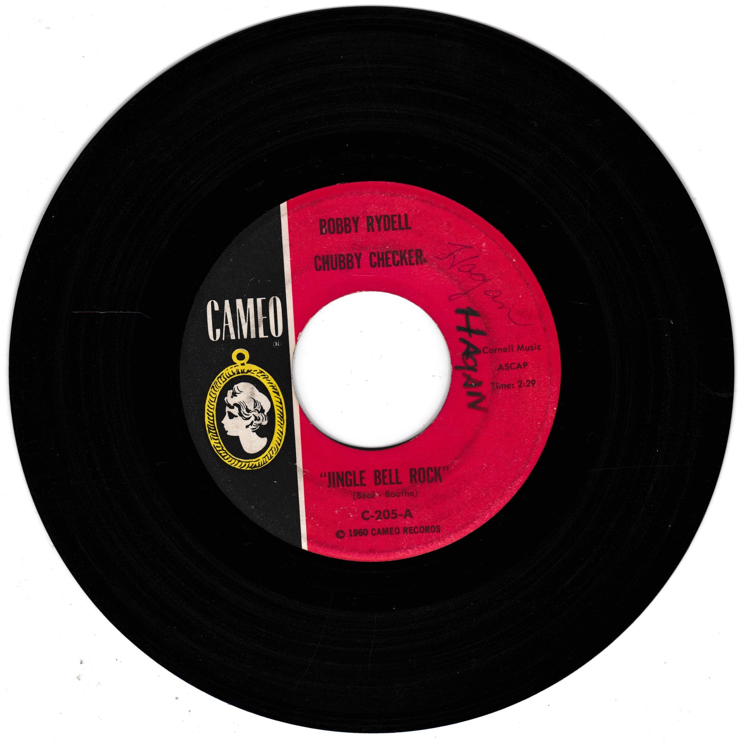 Bobby Rydell, Chubby Checker - Jingle Bell Rock (Cameo 1961) 7" vinyl single US VG/- jukebox