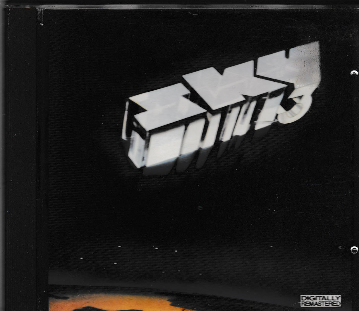 The album cover for Sky 3, featuring a large, three-dimensional metallic silver logo floating against a black space-like background with a small orange horizon at the bottom. The text 'DIGITALLY REMASTERED' is visible in the bottom right corner.
