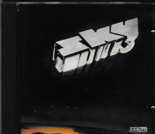 The album cover for Sky 3, featuring a large, three-dimensional metallic silver logo floating against a black space-like background with a small orange horizon at the bottom. The text 'DIGITALLY REMASTERED' is visible in the bottom right corner.