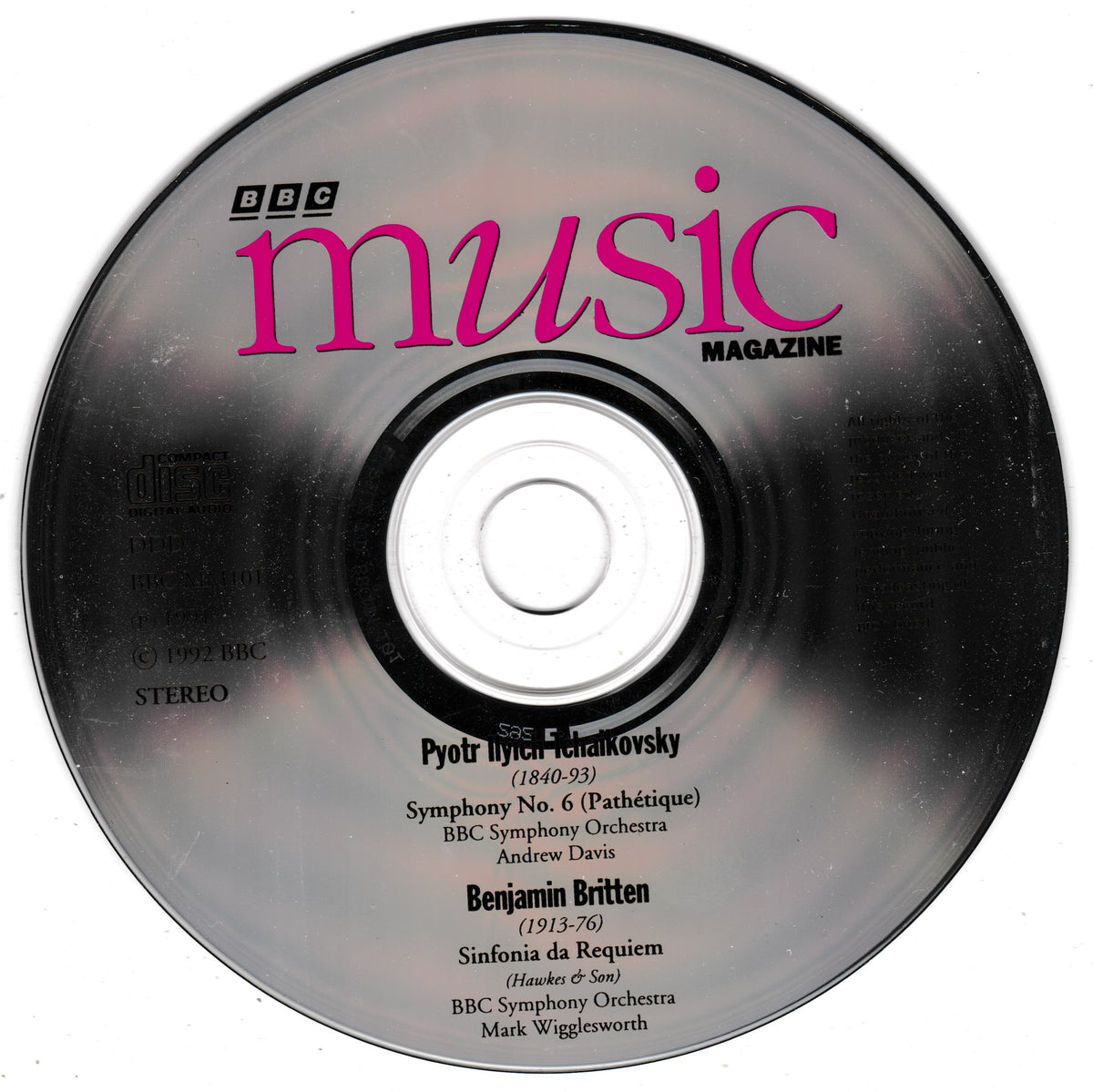 Tchaikovsky, Britten - Symphony No. 6 (Pathétique) / Sinfonia Da Requiem (BBC 1992) CD album