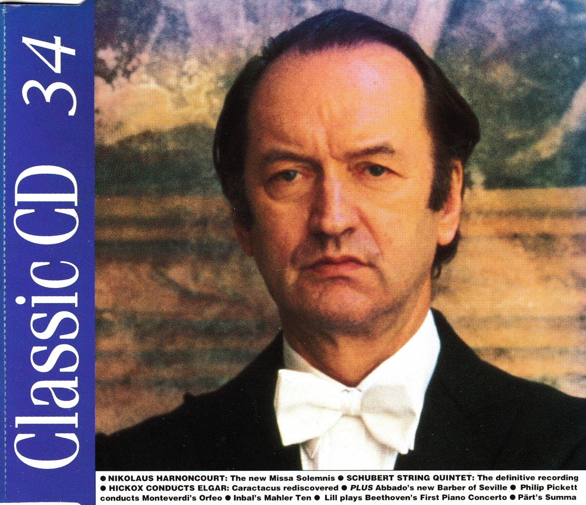 CD album cover with a portrait of a man in formal black clothing against a painted background, with a blue vertical band reading 'Classic CD 34' on the left and a track list at the bottom.