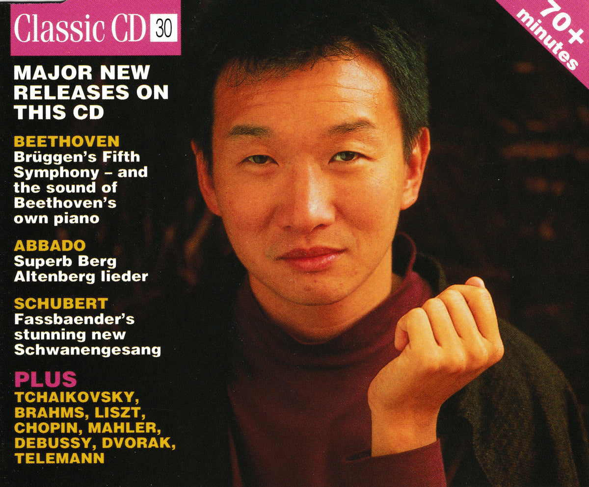 CD cover for a music compilation titled 'Classic CD 30 Major New Releases on This CD' featuring a close-up portrait of a man on the right and tracklist text on the left, with a pink '70+ minutes' badge in the top right corner.