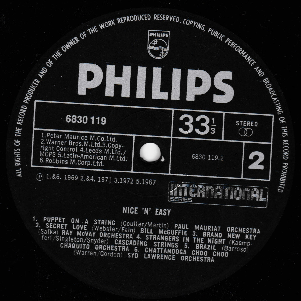 Various ‎– Nice 'N' Easy (Philips 1972) 2x12" vinyl LP VG/VG