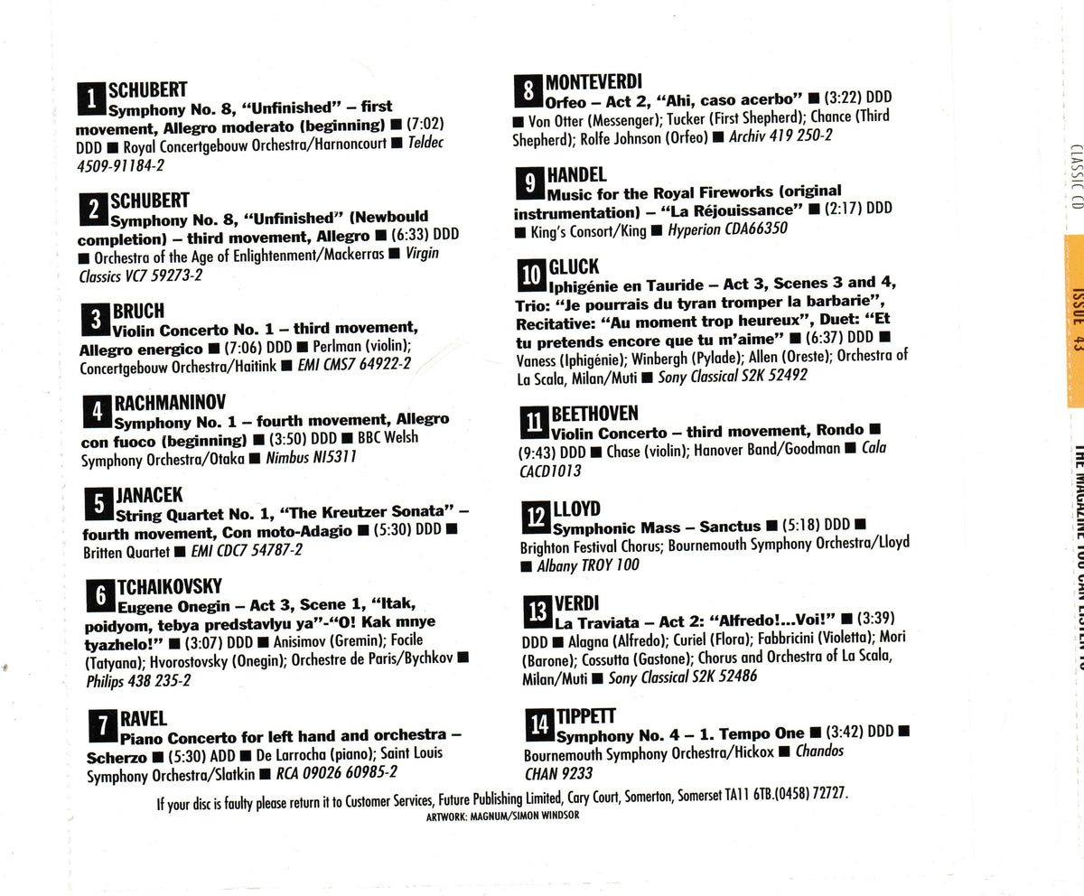 Various - Classic CD 43 (Classic CD Magazine 1993) CD album compilation