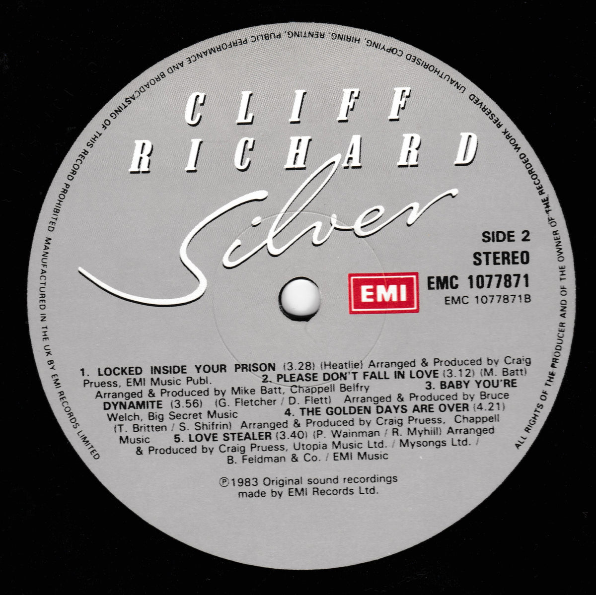 Cliff Richard - Silver (EMI 1983) 12" vinyl LP VG/VG