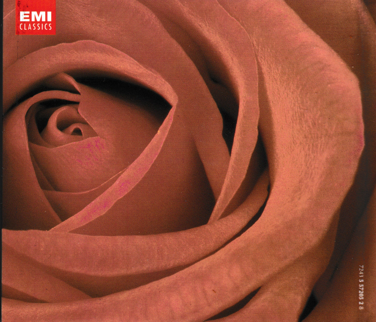 EMI Classics album cover featuring a close-up photograph of a rose in warm reddish-brown tones, with the EMI Classics logo in the top-left corner.