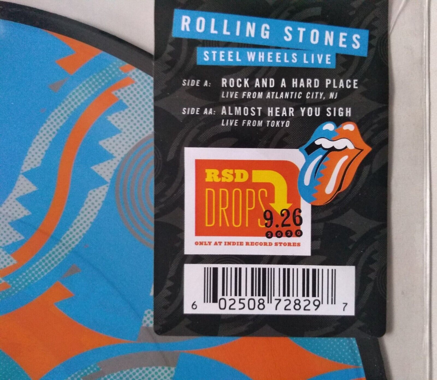 The Rolling Stones - Steel Wheels Live (2020) 10" vinyl single pic disc RSD