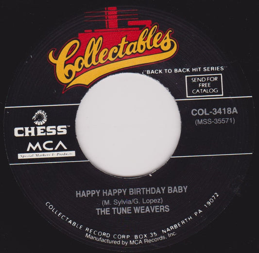 The Tuneweavers / The Miracles – Happy Happy Birthday Baby / Bad Girl 7" VG/- US jukebox centre