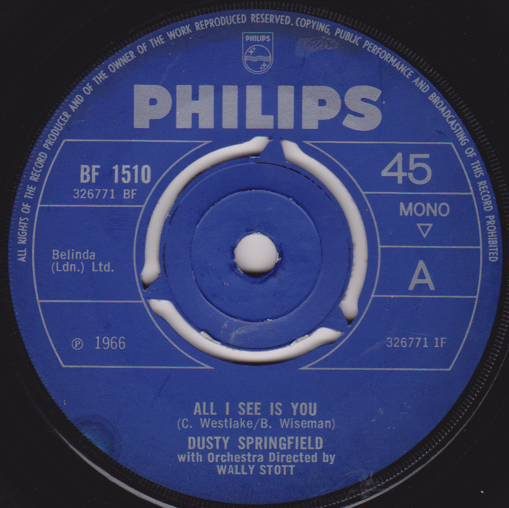 Dusty Springfield ‎– All I See Is You (Philips 1966) 7" vinyl single G+/-