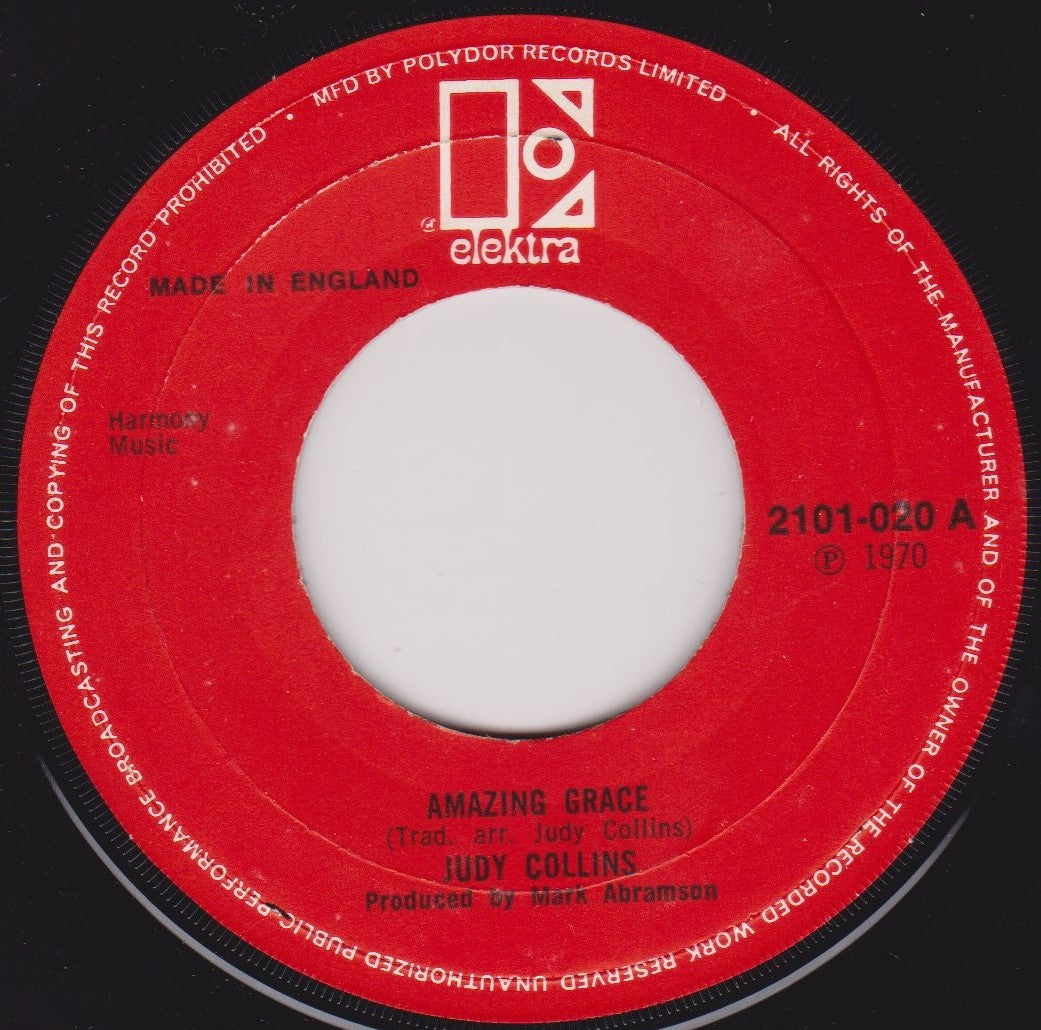 Judy Collins ‎– Amazing Grace (Elektra 1970) 7" vinyl single VG/- jukebox