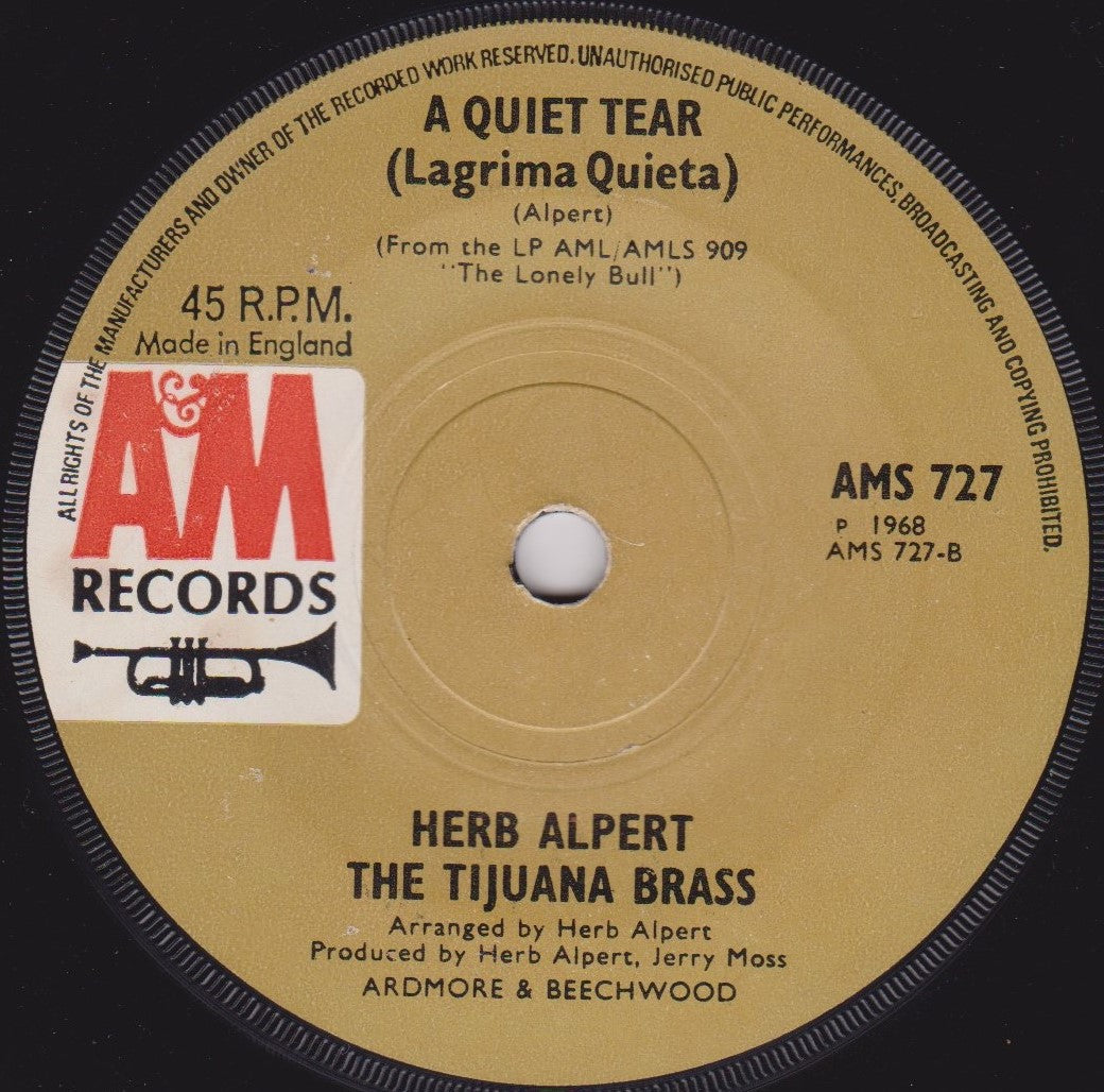 Herb Alpert – This Guy's In Love With You (A&M 1968) 7" vinyl single VG/-