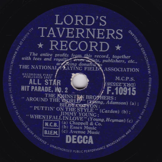 Various - The Lord's Taverners All Star Hit Parade 2 (Decca) 10" shellac VG/-