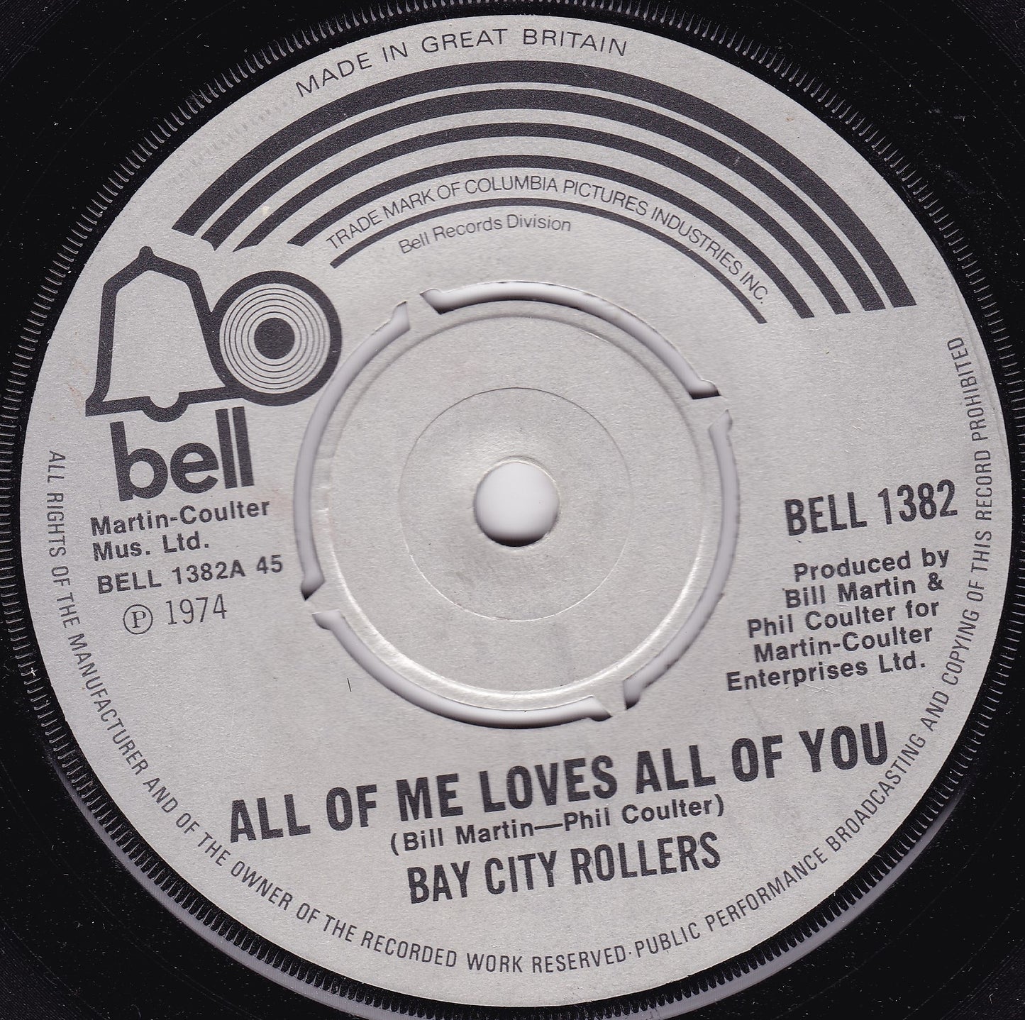 Bay City Rollers - All Of Me Loves All Of You (Bell 1974) 7" vinyl single G+/-