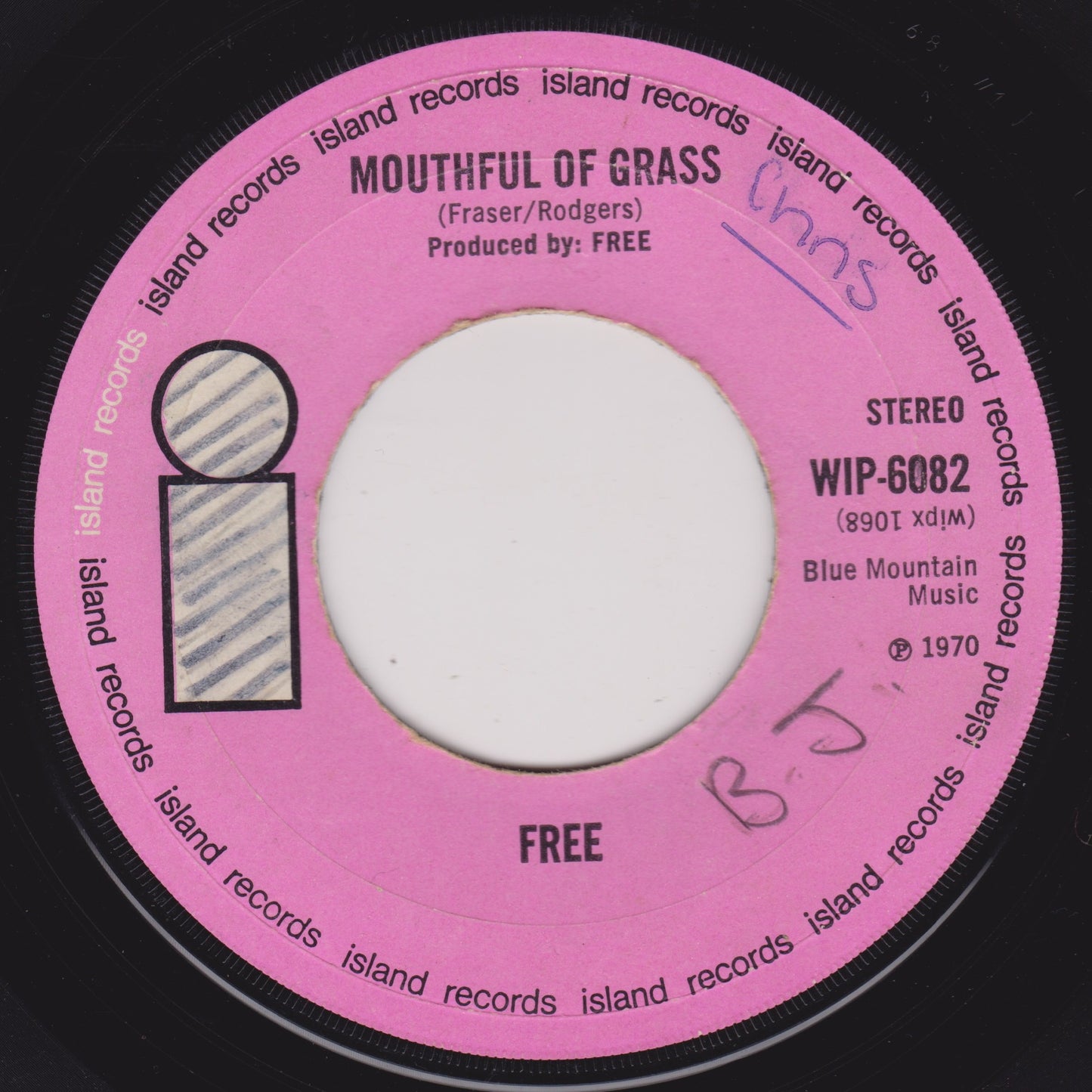 Free - All Right Now (Island 1970) 7" vinyl single G+/- jukebox centre