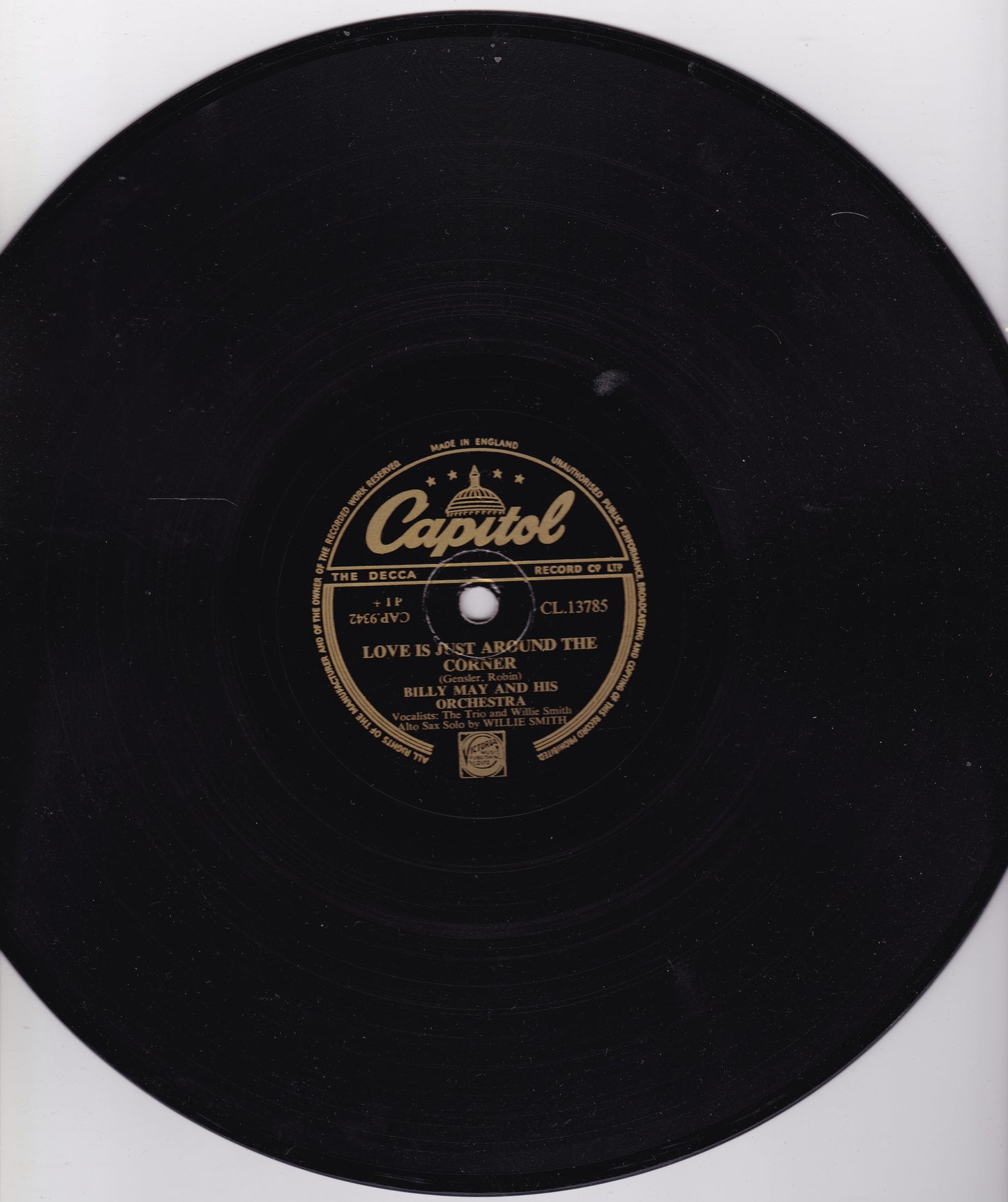 Billy May & His Orchestra ‎– All Of Me (Capitol) 10" shellac VG/-