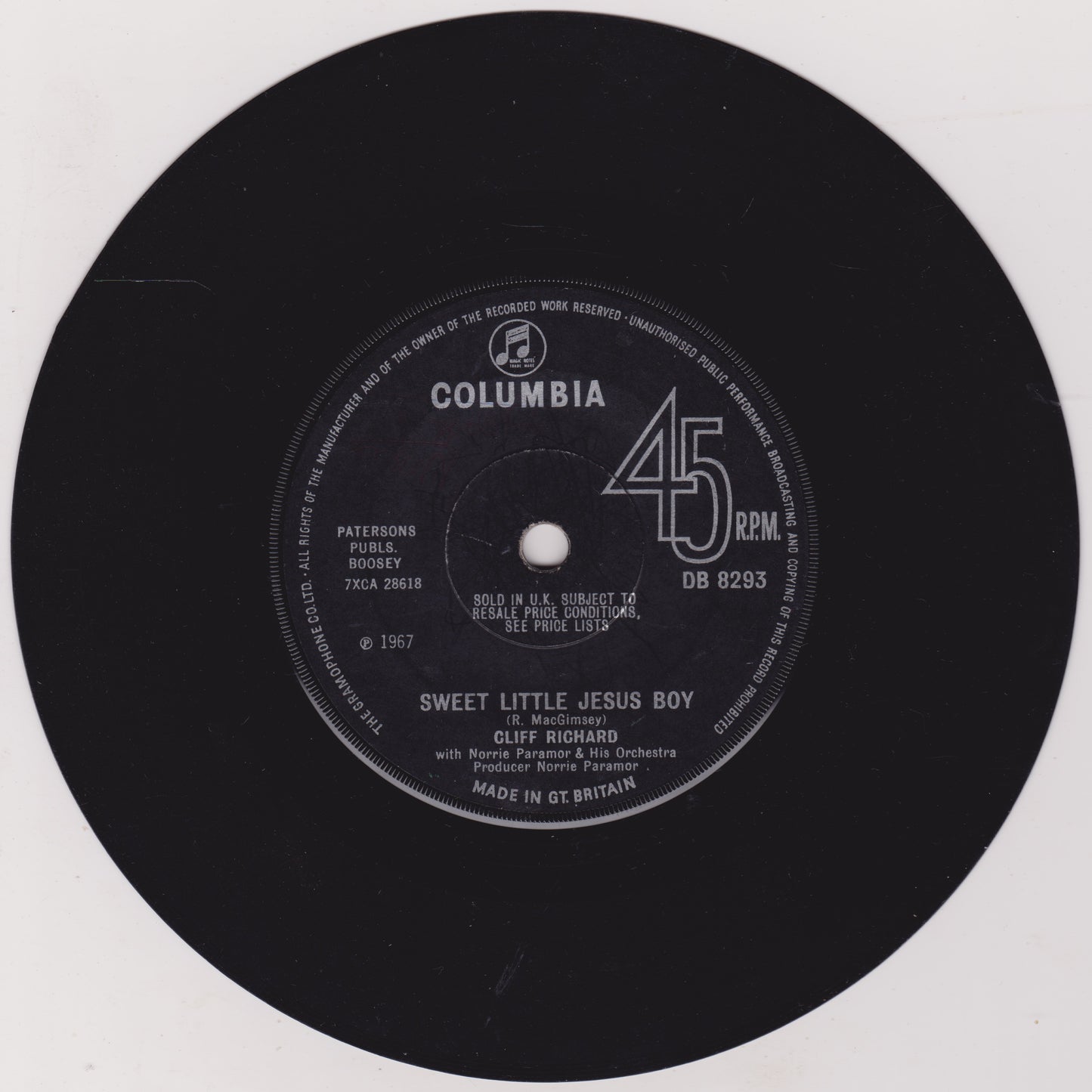 Cliff Richard - All My Love (Columbia, 1967) 7" vinyl single G+/-