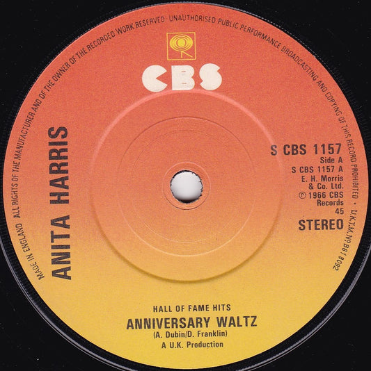 Anita Harris – Anniversary Waltz (CBS 1983) 7" vinyl single G+/- RE