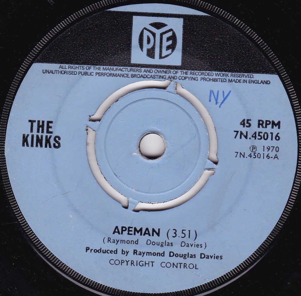 The Kinks ‎– Apeman (Pye 1970) 7" vinyl single G+/-