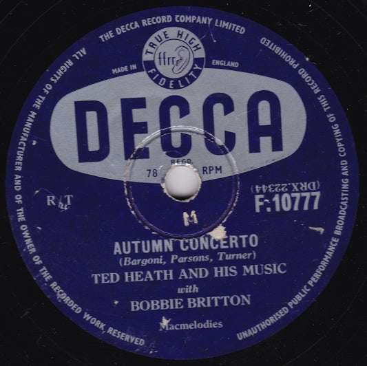 Ted Heath And His Music – Autumn Concerto (Decca 1956) 10" shellac VG/-