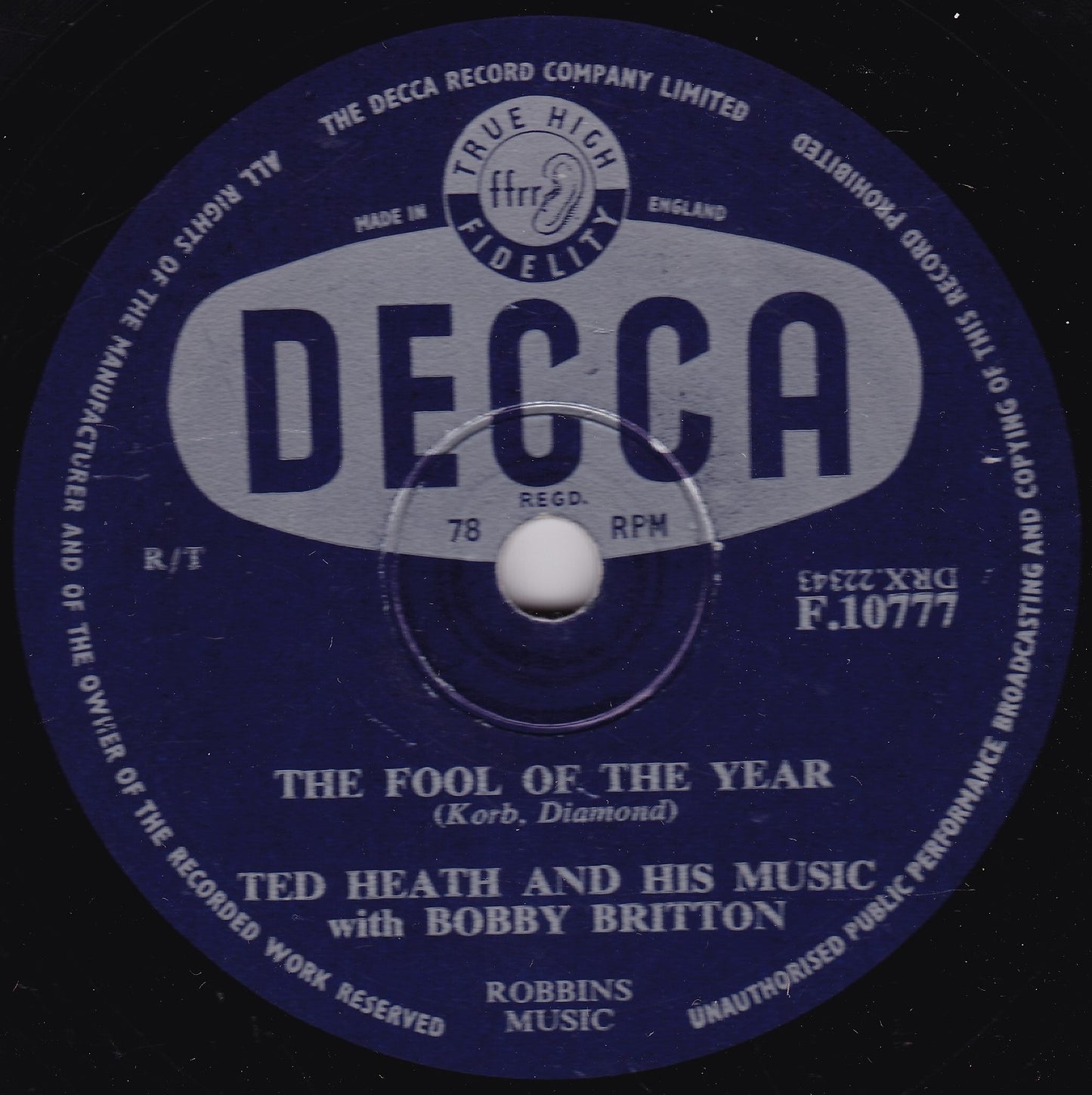 Ted Heath And His Music – Autumn Concerto (Decca 1956) 10" shellac VG/-