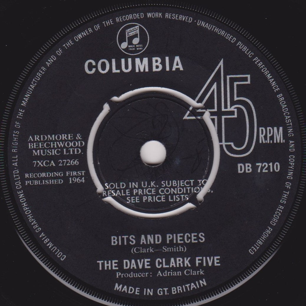 The Dave Clark Five ‎– Bits And Pieces (Columbia 1964) 7" vinyl single VG/-