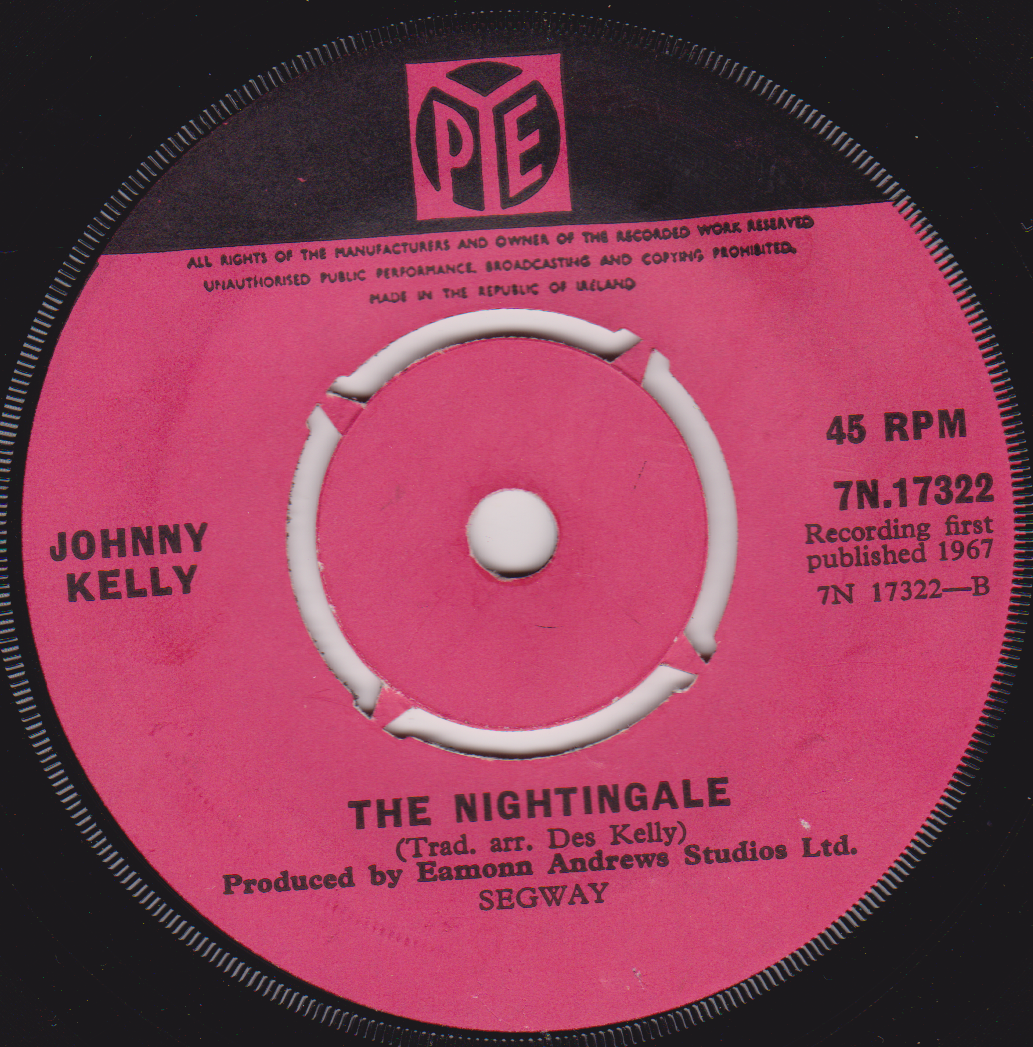Johnny Kelly – Black Velvet Band (Pye 1967) 7" vinyl single VG/- Ireland