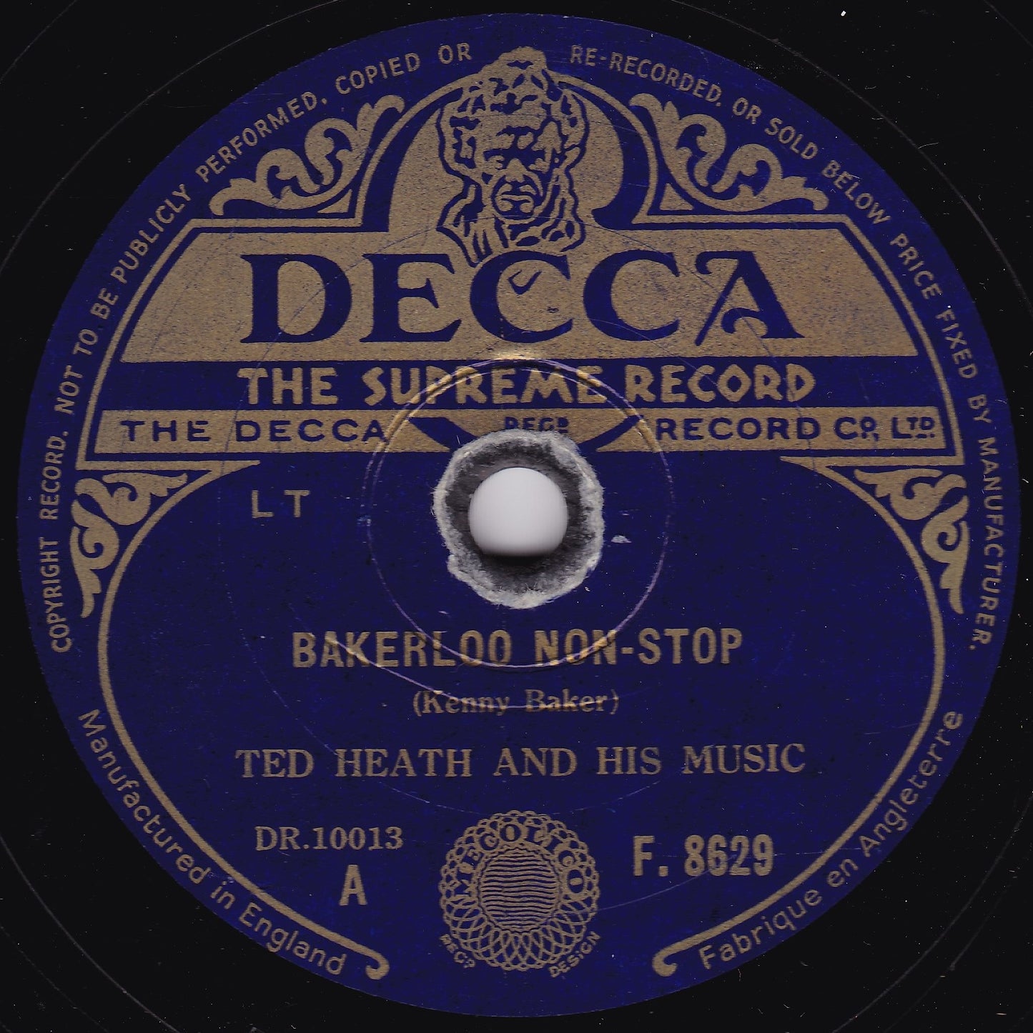 Ted Heath And His Music – Bakerloo Non-Stop (Decca 1945) 10" shellac VG/-