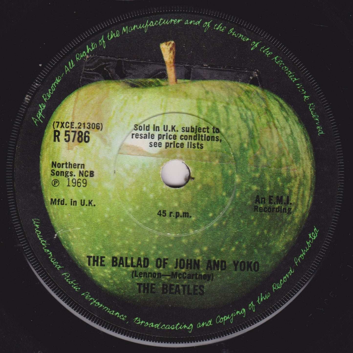 The Beatles - The Ballad Of John And Yoko (Apple 1968) 7" vinyl single G+/-