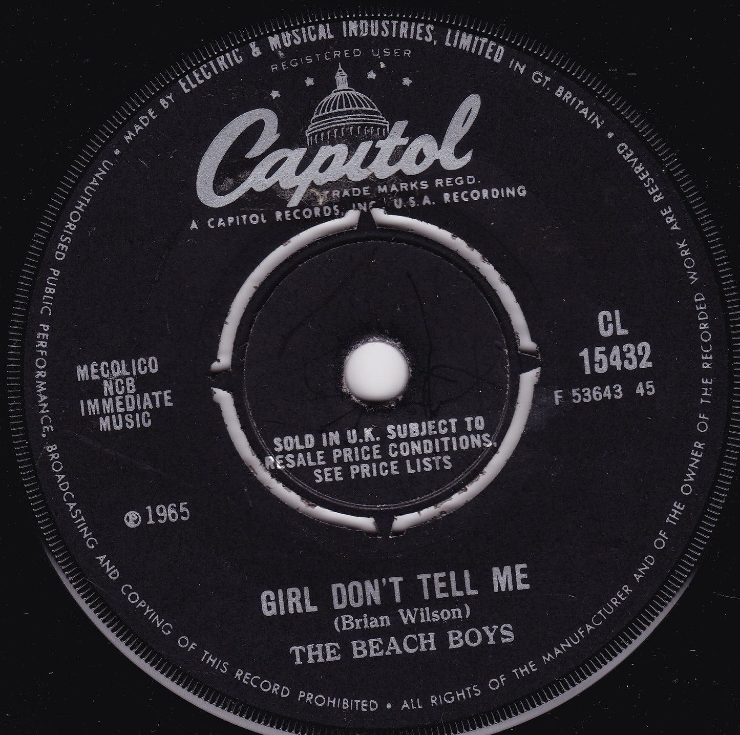 The Beach Boys - Barbara Ann (Capitol 1966) 7" single VG/-