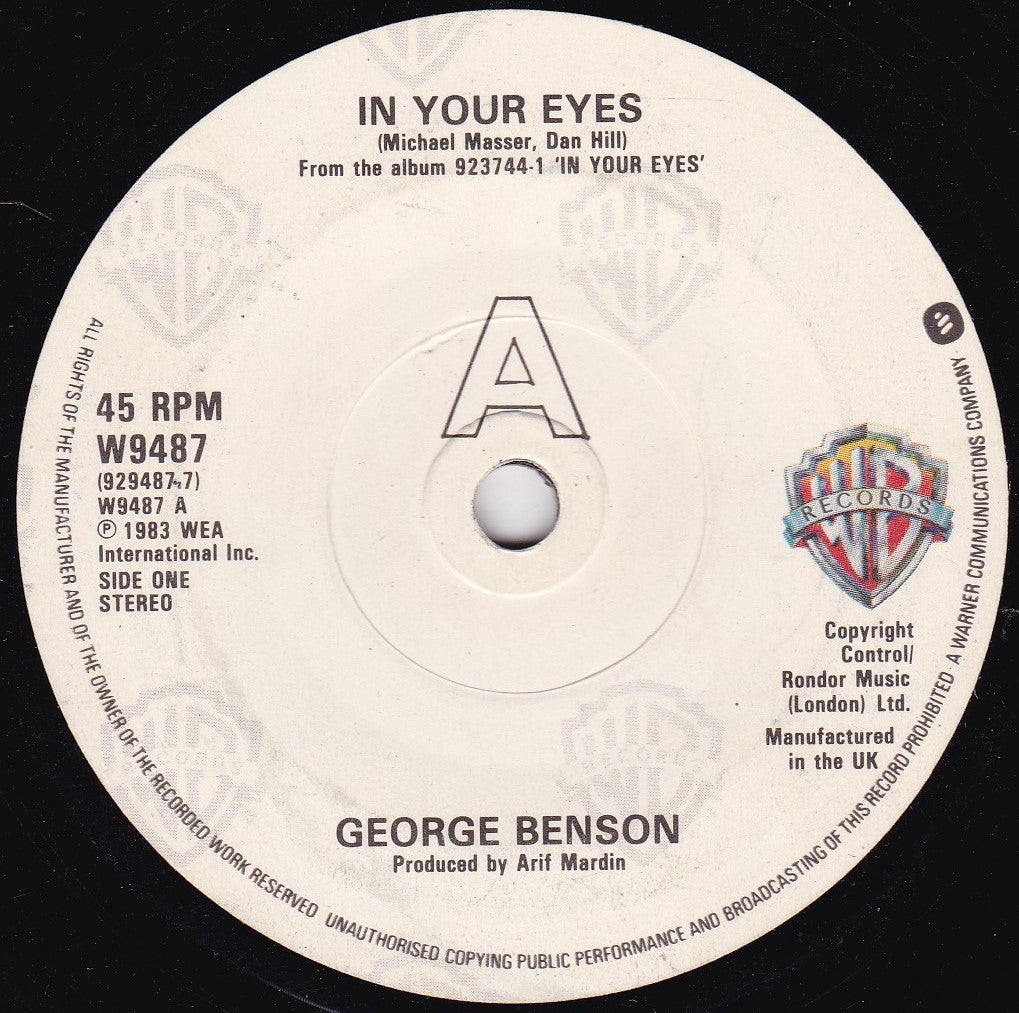 George Benson ‎– In Your Eyes (WEA 1983) 7" vinyl single G+/-