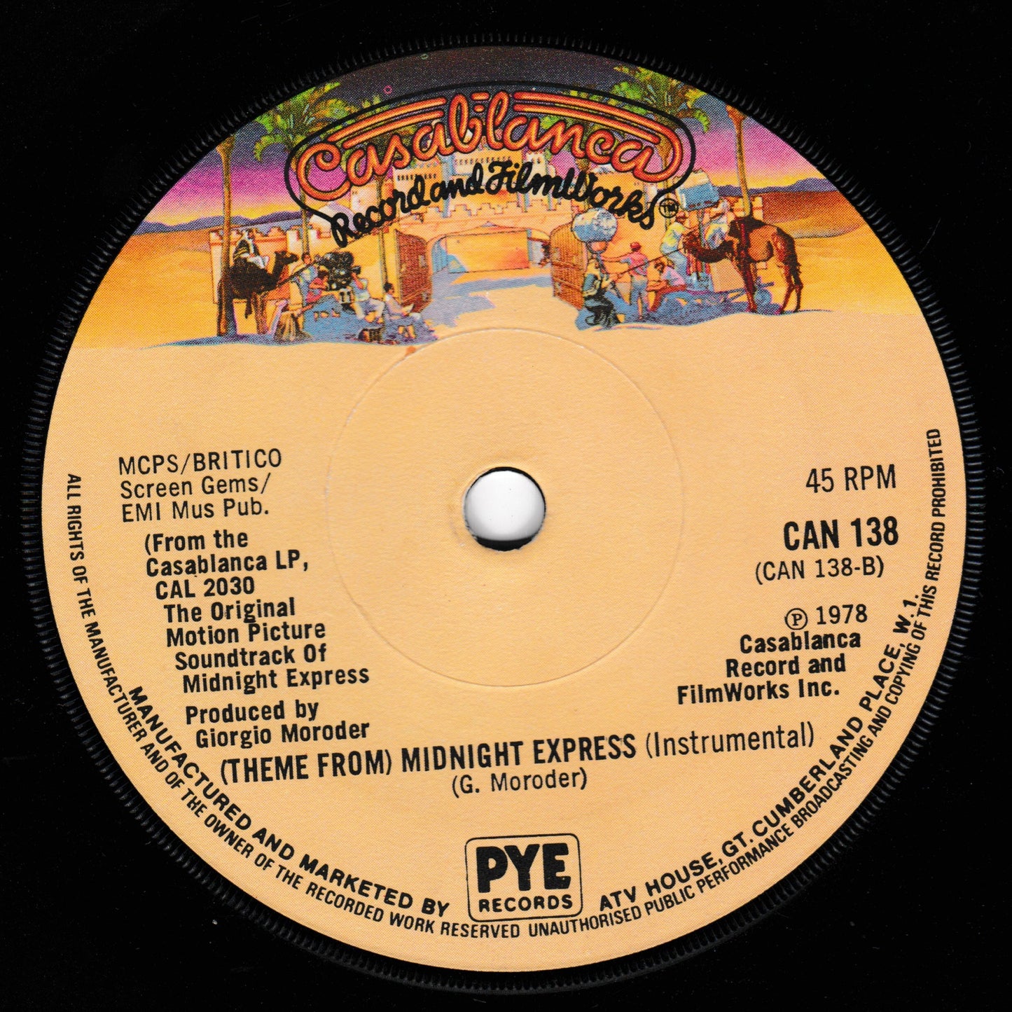 Chris Bennett - Billy's Theme (Casablanca, 1978) 7" vinyl single VG/-