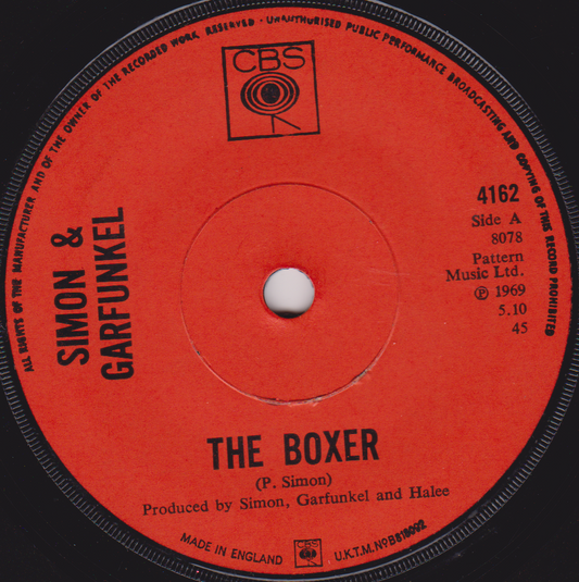 Simon & Garfunkel – The Boxer (CBS 1969) 7" vinyl single VG/-