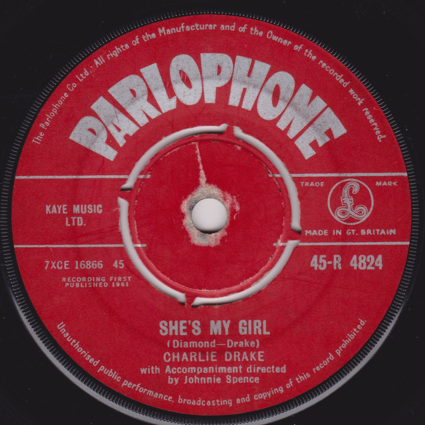 Charlie Drake ‎– My Boomerang Won't Come Back (Parlophone 1961) 7" vinyl single G+/-