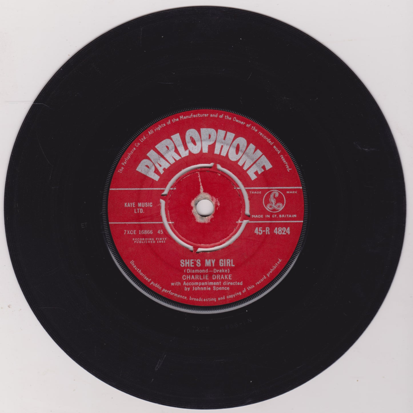 Charlie Drake ‎– My Boomerang Won't Come Back (Parlophone 1961) 7" vinyl single G+/-