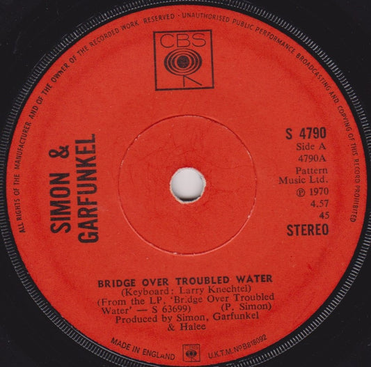 Simon & Garfunkel – Bridge Over Troubled Water (CBS 1970) 7" vinyl single G/-