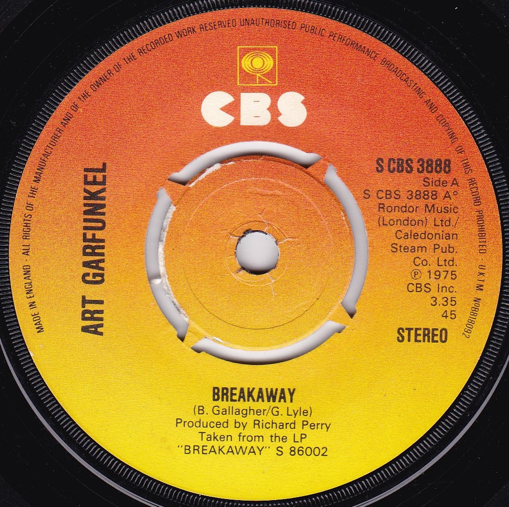 Art Garfunkel – Breakaway (CBS 1976) 7" vinyl single G+/-